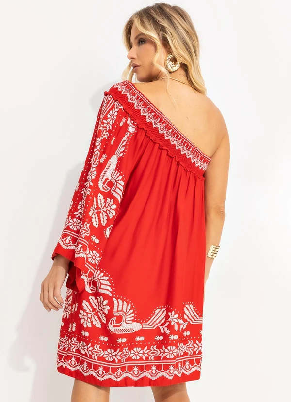 Farm - Vestido Curto Ombro Só Relicário Vermelho 2