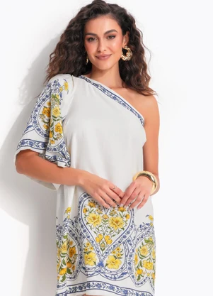 Farm - Vestido Curto Ombro Só Romance Boho Off White - FARM