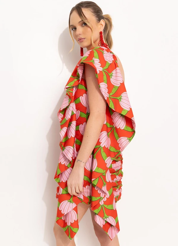 Farm - Vestido Curto Ombro Só Vermelho 4