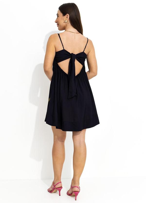 Farm - Vestido Curto Orquidea Preto 4