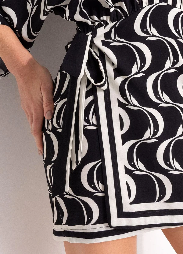 Farm - Vestido Curto Peixe Copa Preto 9