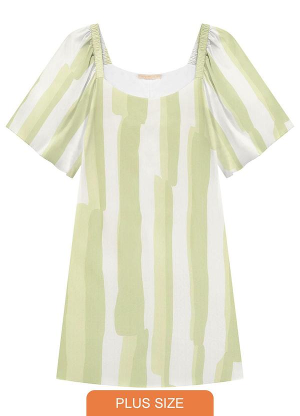 Lunender Mais Mulher - Vestido Curto Plus Size em Viscose Verde