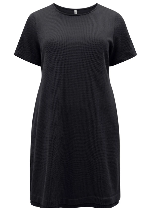 Lunender Mais Mulher - Vestido Curto Plus Size Texturizada Preto