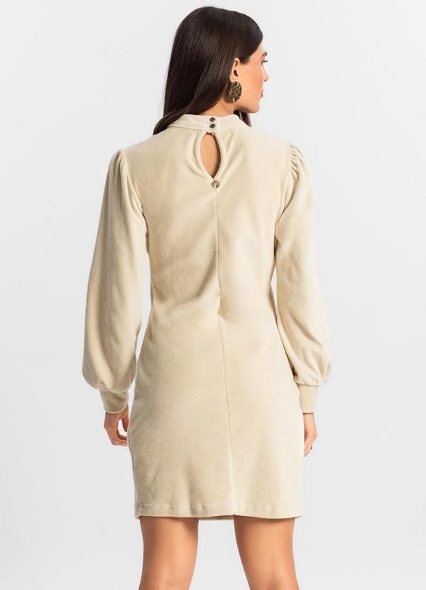 Endless - Vestido Curto Plush Manga Longa Endless Bege 2