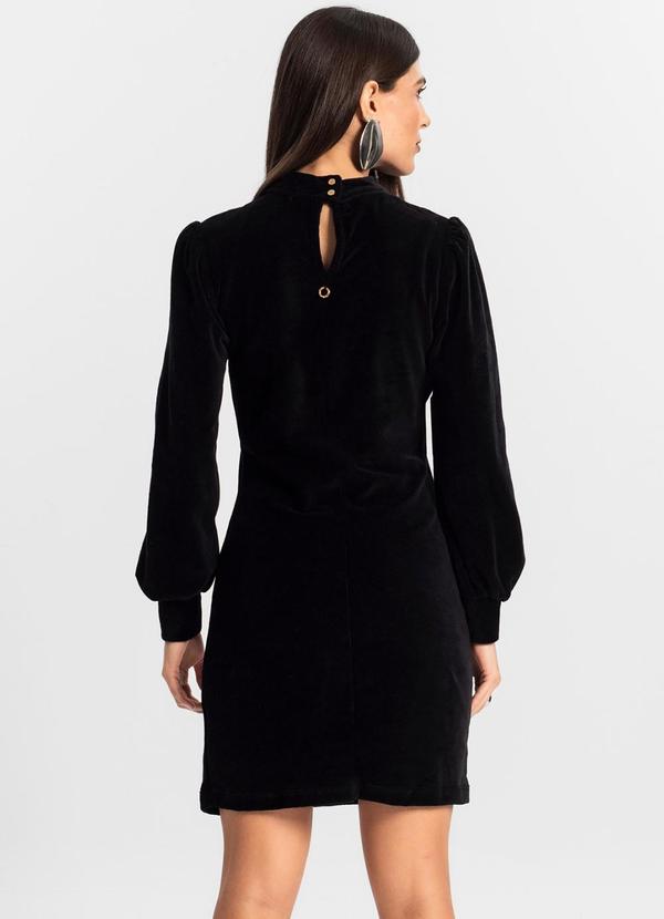 Endless - Vestido Curto Plush Manga Longa Preto 2