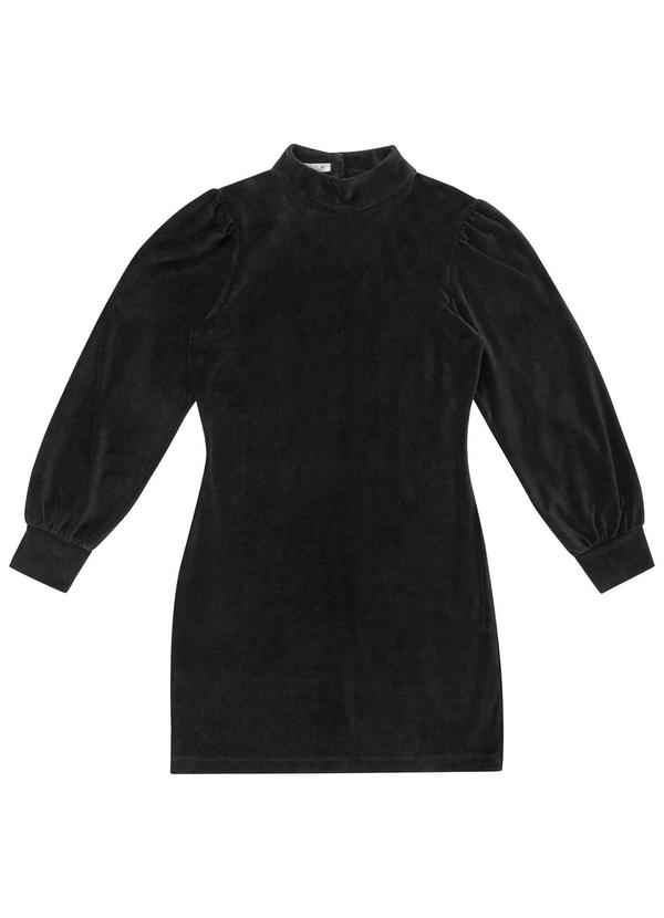 Endless - Vestido Curto Plush Manga Longa Preto 7