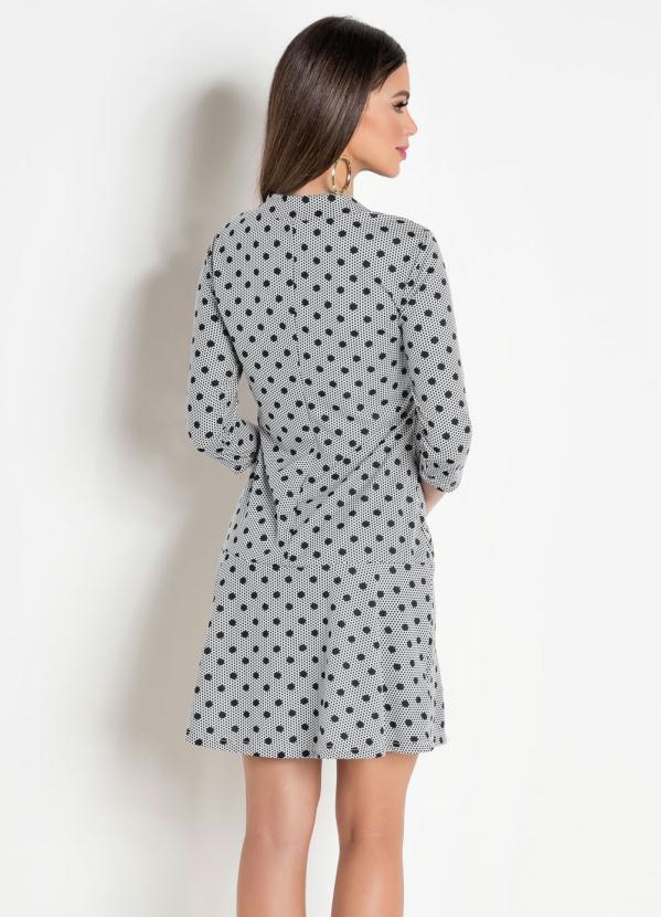 Moda Pop - Vestido Curto Poá com Gola Laço 2