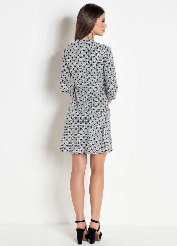 Moda Pop - Vestido Curto Poá com Gola Laço 5