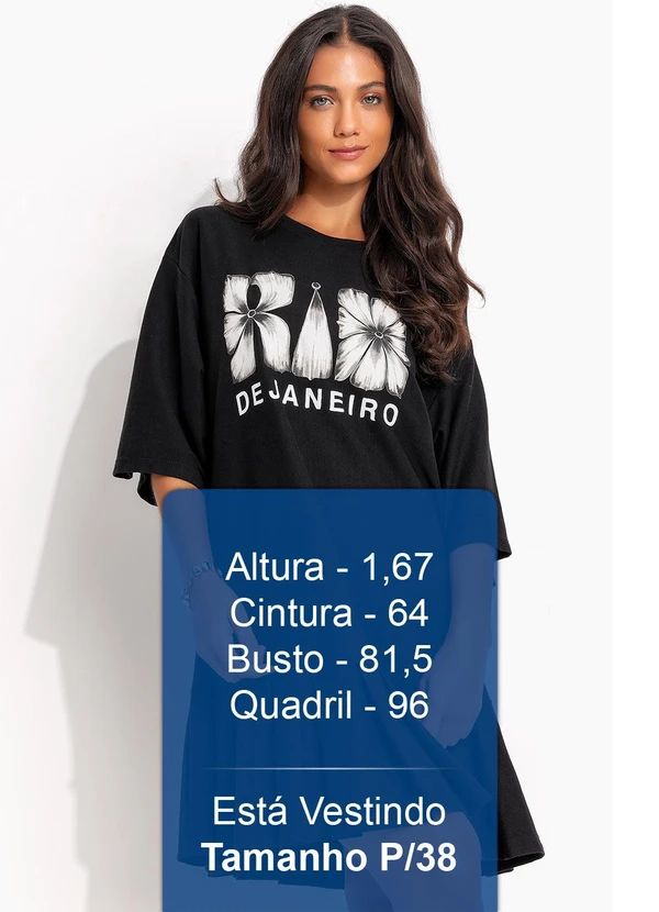 Farm - Vestido Curto Pregas Rio Flor Preto 6