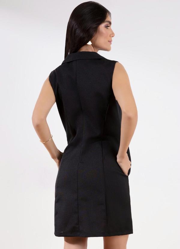 Queima Estoque - Vestido Curto Preto com Botões 2