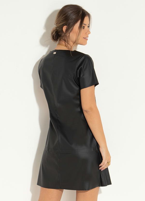 Quintess - Vestido Curto Preto com Recortes 2