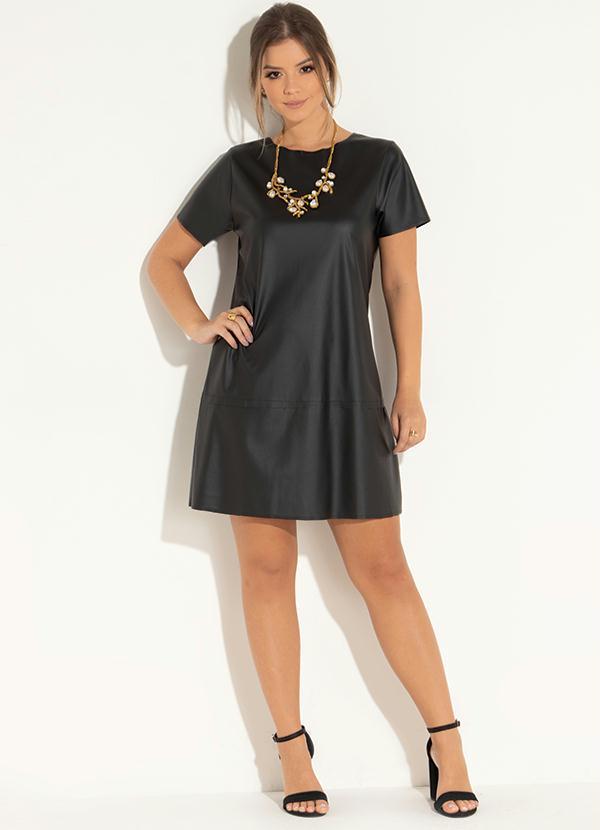 Quintess - Vestido Curto Preto com Recortes 3