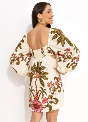 Farm - Vestido Curto Ravenala Off White - FARM