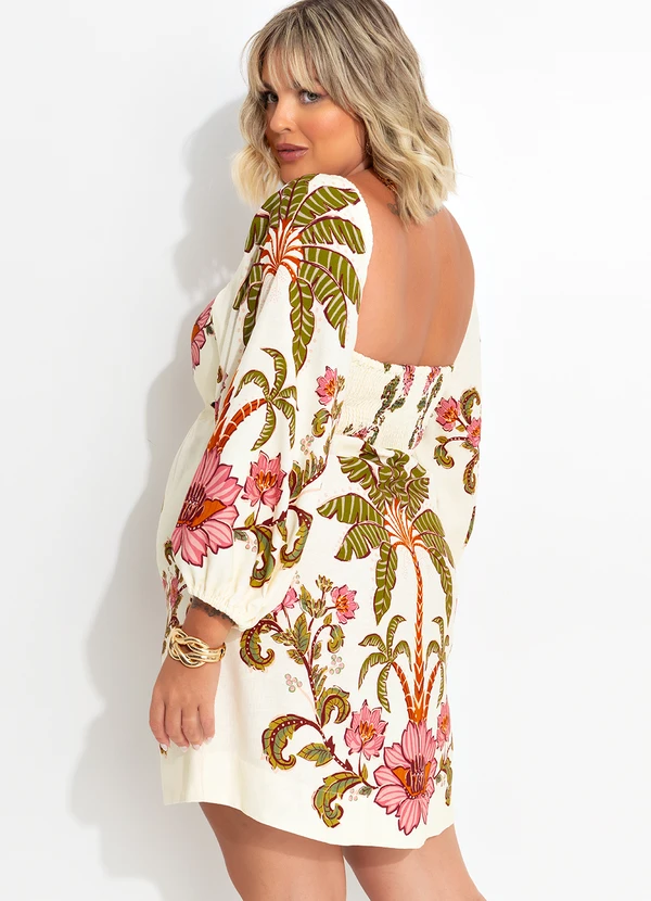 Farm - Vestido Curto Ravenala Off White 10