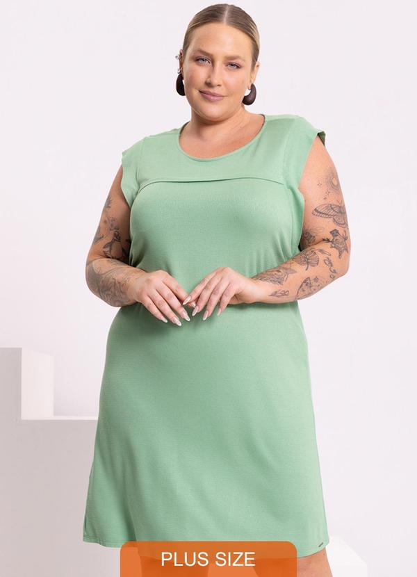 Lunender Mais Mulher - Vestido Curto Recorte no Busto Viscose Verde