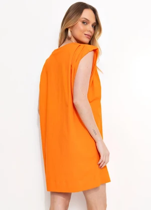 Farm - Vestido Curto Regata Laranja - FARM