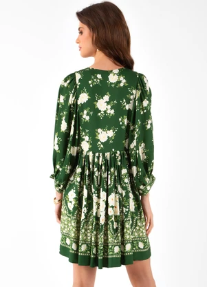 Farm - Vestido Curto Romance Verde - FARM