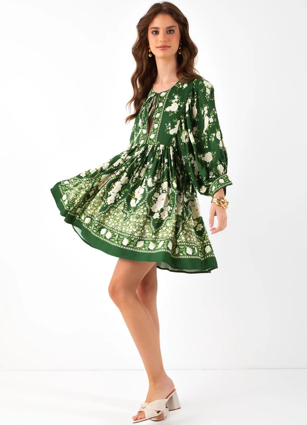 Farm - Vestido Curto Romance Verde 3