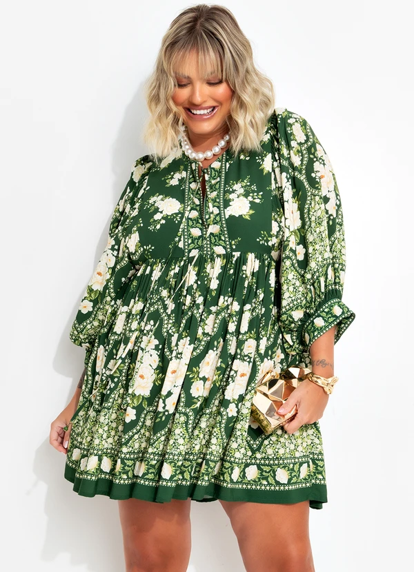 Farm - Vestido Curto Romance Verde 7
