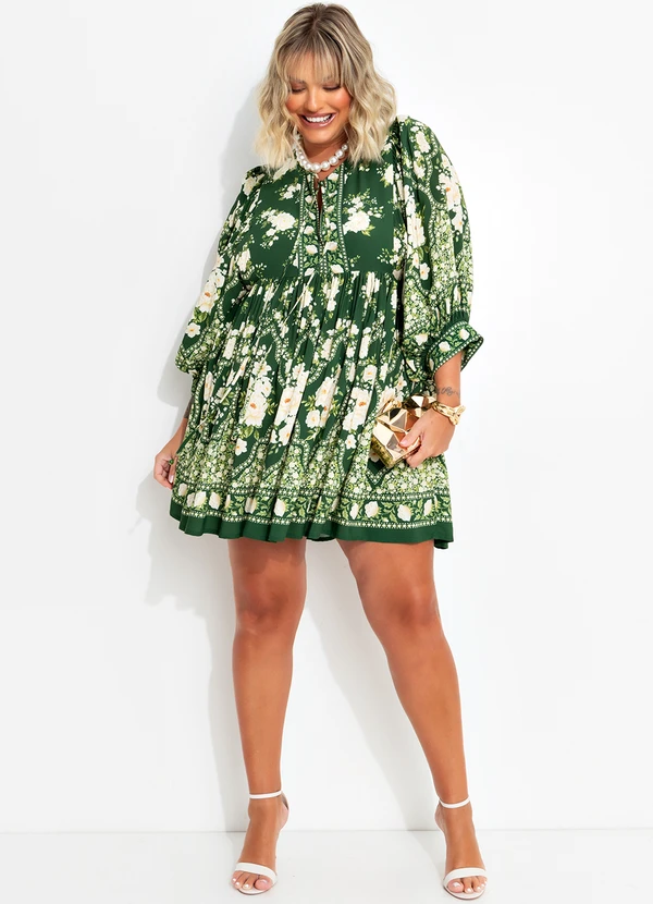Farm - Vestido Curto Romance Verde 9