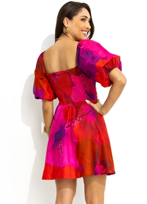 Farm - Vestido Curto Rosa - FARM
