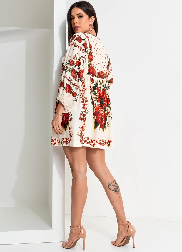 Farm - Vestido Curto Rosalia Bege 4