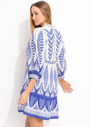 Farm - Vestido Curto Samambaia Azul - FARM