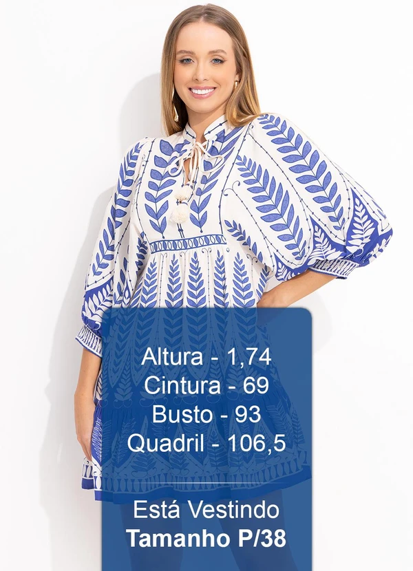 Farm - Vestido Curto Samambaia Azul 5