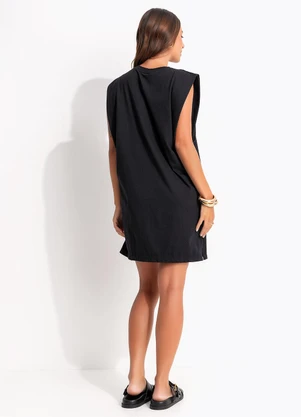 Farm - Vestido Curto Selva de Flor Preto - FARM