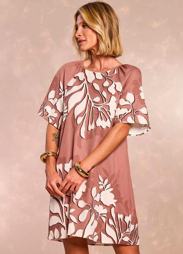 Doce Trama - Vestido Curto Soft Garden Marrom