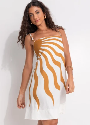 Farm - Vestido Curto Solare Off White - FARM