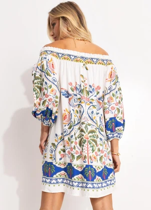 Farm - Vestido Curto Sonho Guarana Off White - FARM
