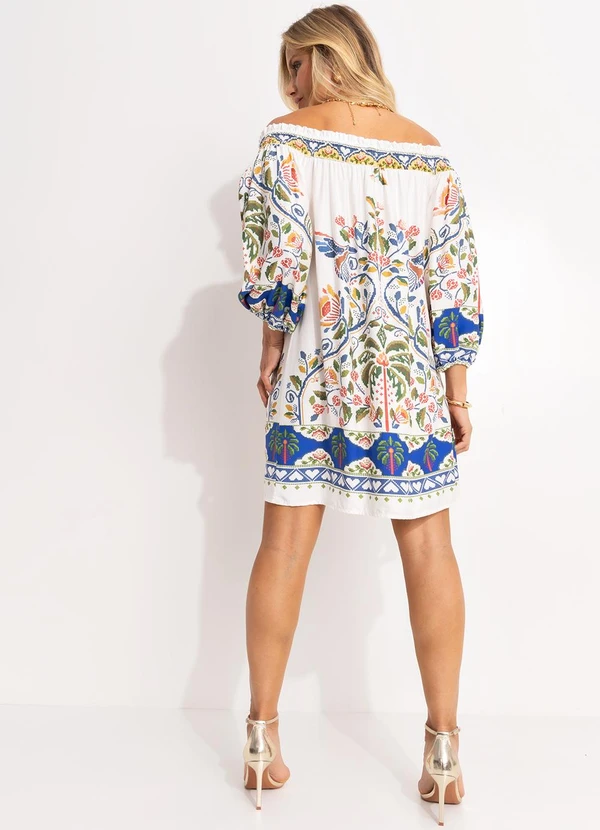 Farm - Vestido Curto Sonho Guarana Off White 4