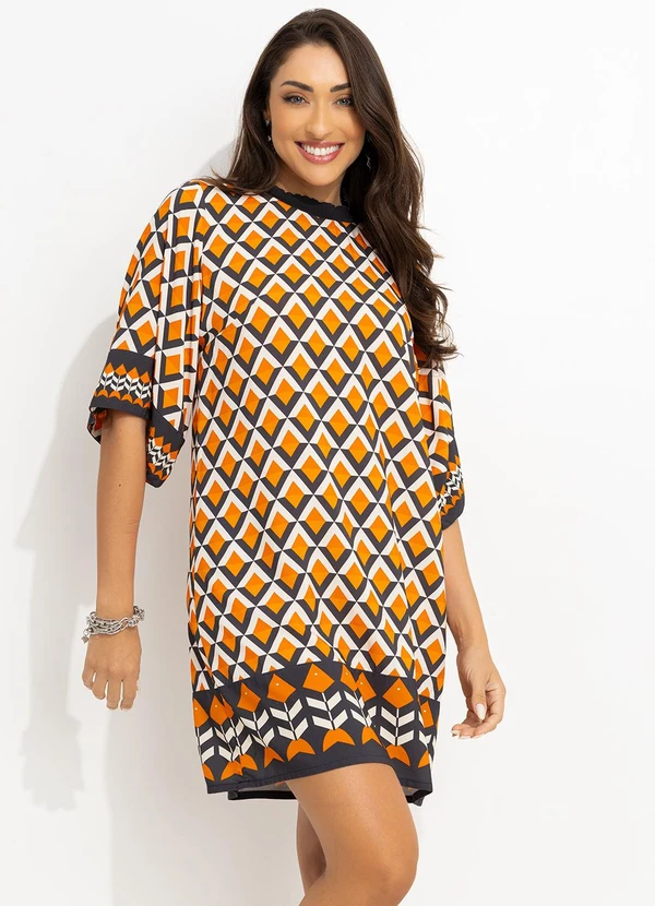 Farm - Vestido Curto Tambaqui Amarelo