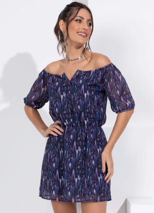 Vestido Curto (Tie Dye) Ombro a Ombro