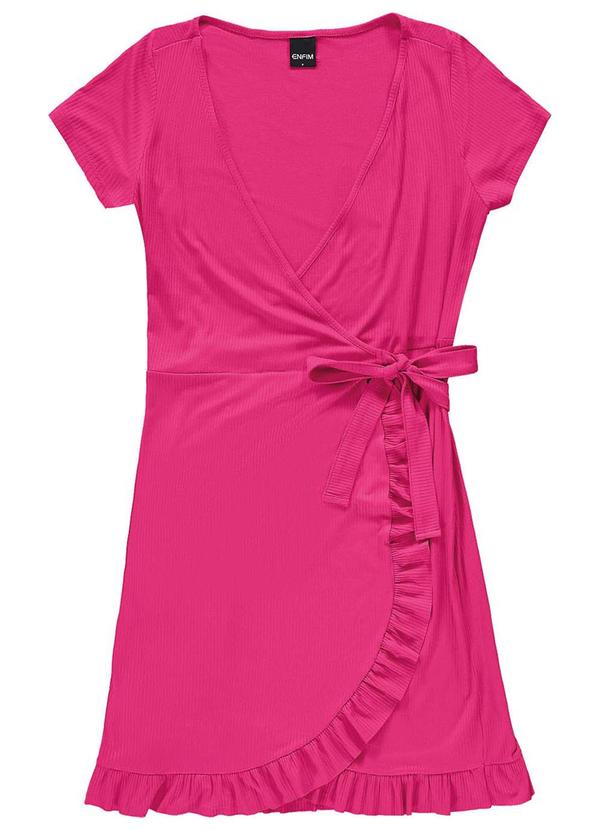 Enfim - Vestido Curto Transpassado Rosa 2
