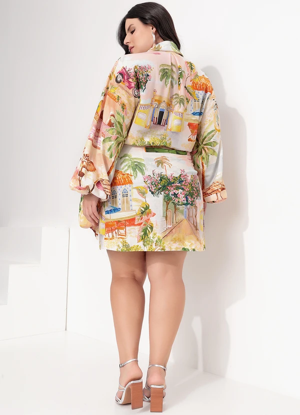 Farm - Vestido Curto Transpasse Aracati Bege 3