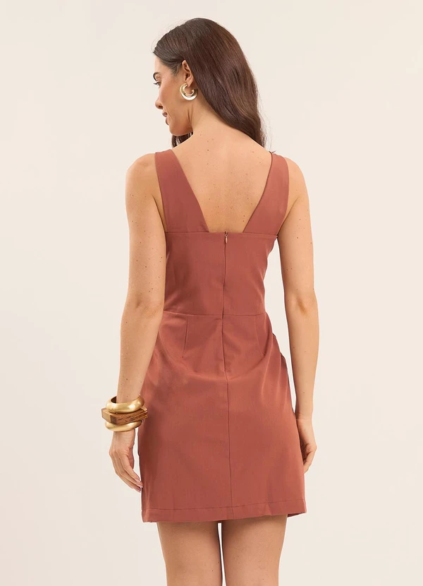 Doce Trama - Vestido Curto Tropical Marrom 2
