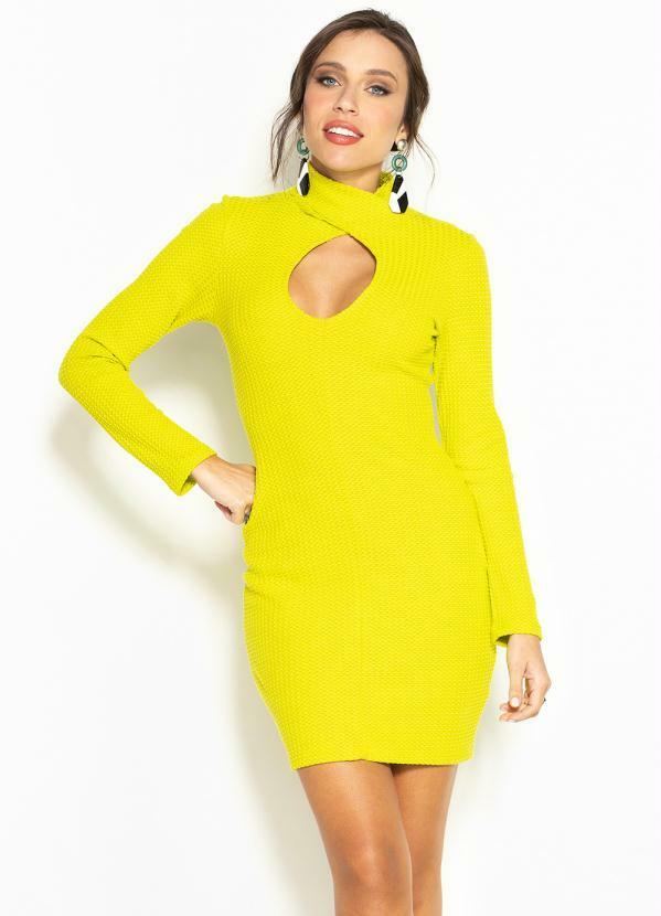 Colcci - Vestido Curto Tubinho de Tricot Verde