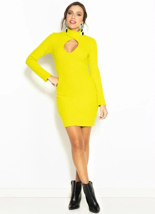 Colcci - Vestido Curto Tubinho de Tricot Verde 3