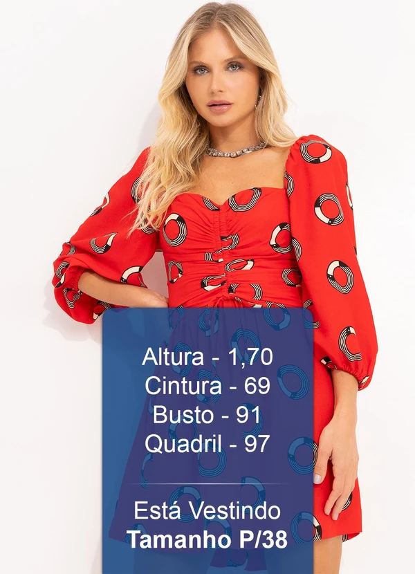 Farm - Vestido Curto Tuca Poá Vermelho 6