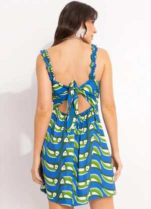 Farm - Vestido Curto Tucabacana Azul - FARM