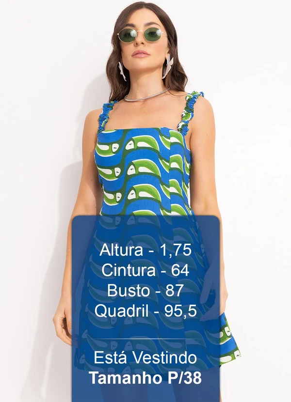 Farm - Vestido Curto Tucabacana Azul 5