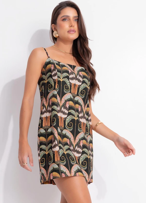 Farm - Vestido Curto Tucano Real Preto