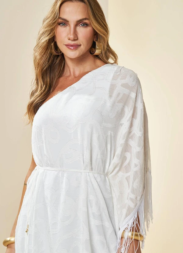 Doce Trama - Vestido Curto um Ombro Branco 7