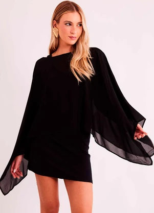 Sofie - Vestido Curto Urban Frame em Malha Acompanha Capa - SOFIE