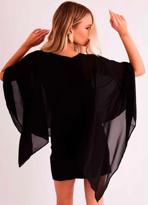 Sofie - Vestido Curto Urban Frame em Malha Acompanha Capa - SOFIE