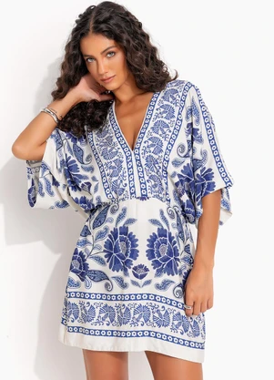 Farm - Vestido Curto Valentina Off White - FARM