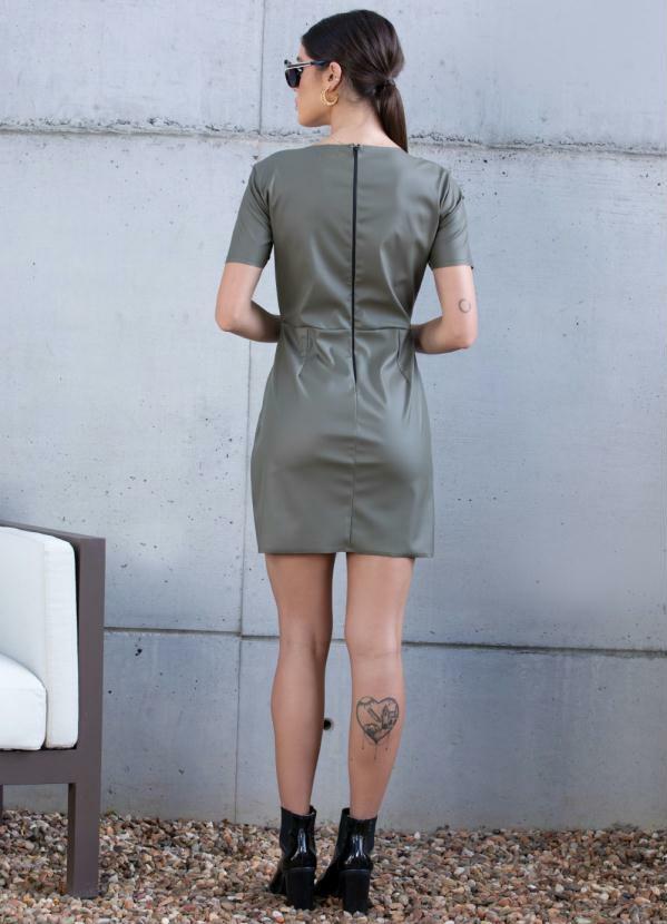 Quintess - Vestido Curto Verde Escuro Resinado 3