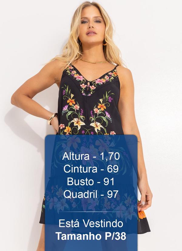 Farm - Vestido Curto Vestida de Flor Preto 5